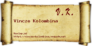 Vincze Kolombina névjegykártya
